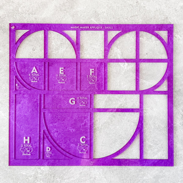 Magic Maker Applique Template Set of 9 - Size Small - PURPLE - FRAGILE: PLEASE INCLUDE ROUTE ON YOUR ORDER