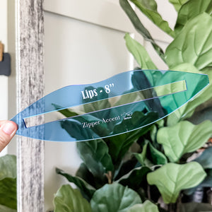 Lips Zipper Accent Template - Blue - 3 Sizes Available