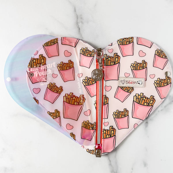 Cute-Heart Zip Pouch - Holographic -  Acrylic Template