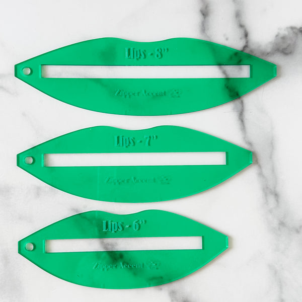 Lips Zipper Accent Template - Mint - 3 Sizes Available