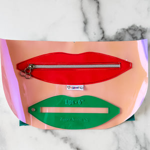 Lips Zipper Accent Template - Mint - 3 Sizes Available