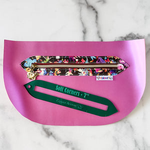 Soft Corners Zipper Accent Template - Mint - 3 Sizes Available