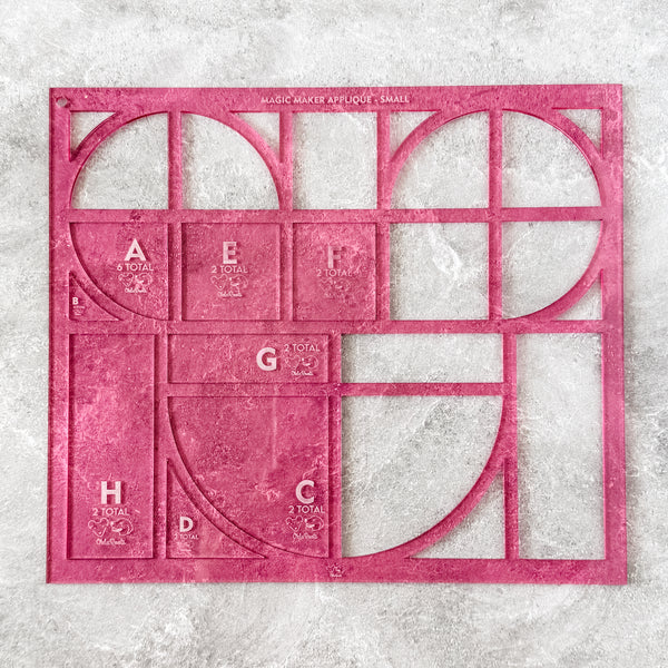 Magic Maker Applique Template Set of 9 - Size Small - PINK - FRAGILE: PLEASE INCLUDE ROUTE ON YOUR ORDER