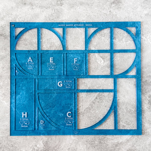 Magic Maker Applique Template Set of 9 - Size Small - BLUE - FRAGILE: PLEASE INCLUDE ROUTE ON YOUR ORDER