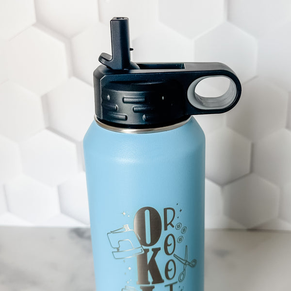 OklaRootie  - Light Blue - 32 oz Water Bottle