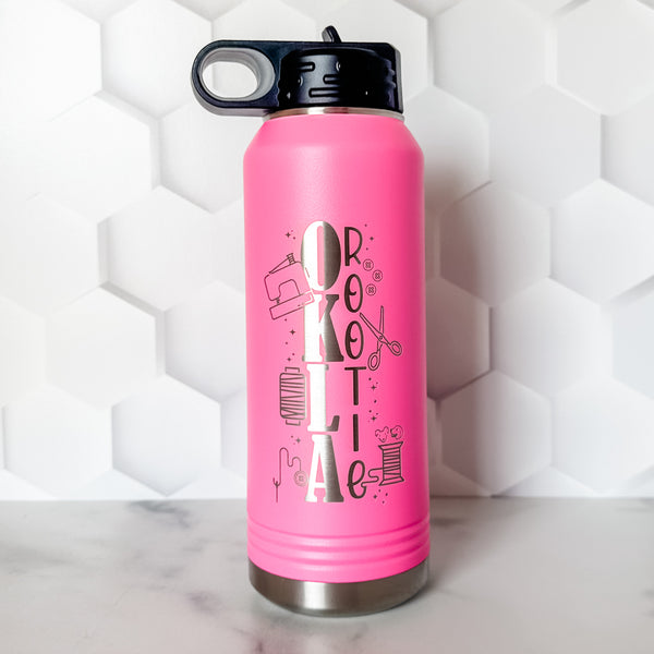 OklaRootie  - Pink - 32 oz Water Bottle