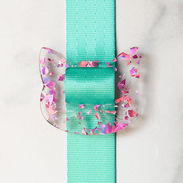 Removable Cat Head Strapzeez™ - Pink Foil