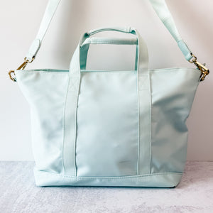 RESELL ITEM - Light Blue Small Tote with Crossbody Strap