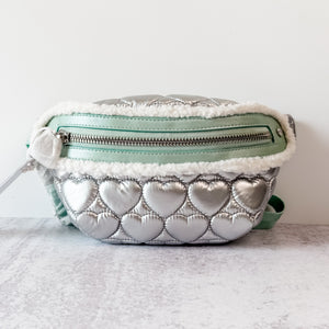 RESELL ITEM - Silver Heart Puffy Fanny Back
