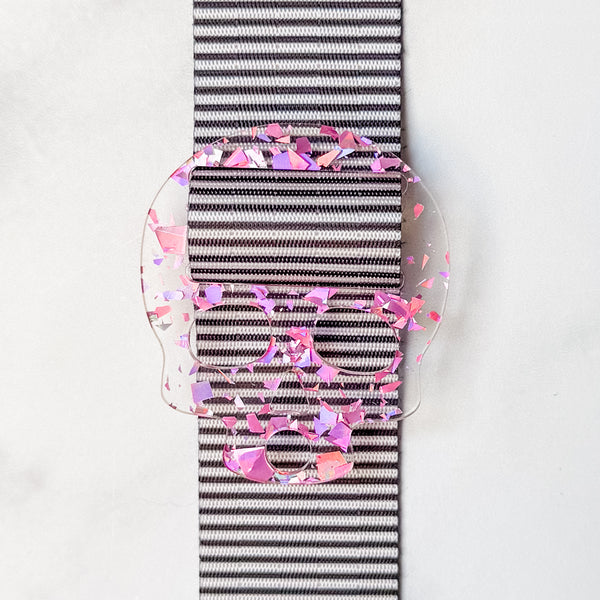 Removable Skull Strapzeez™ - Pink Foil