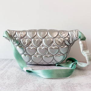 RESELL ITEM - Silver Heart Puffy Fanny Back