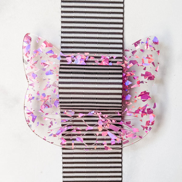 Removable Cat Head Strapzeez™ - Pink Foil