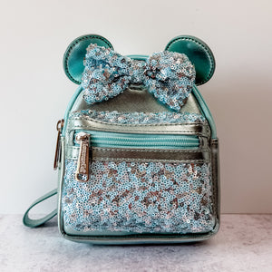 RESELL ITEM - Mini Blue Sequin Loungefly Wristlet