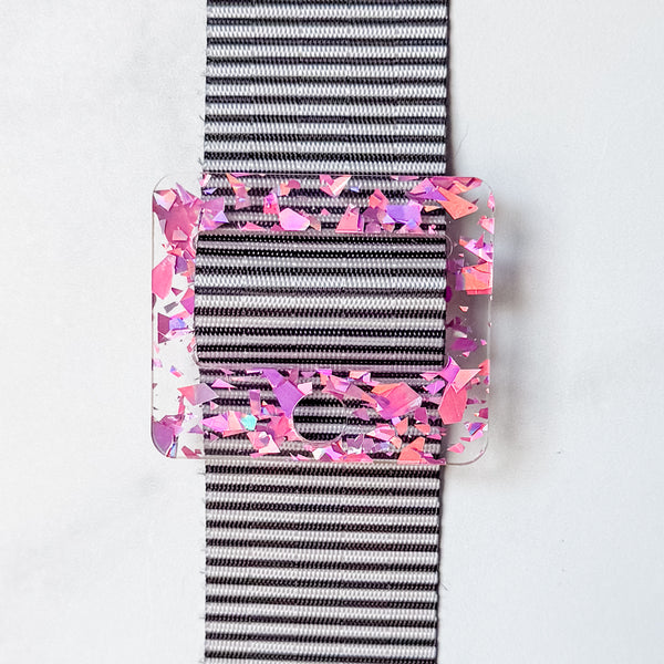 Removable Rectangle Strapzeez™ - Pink Foil
