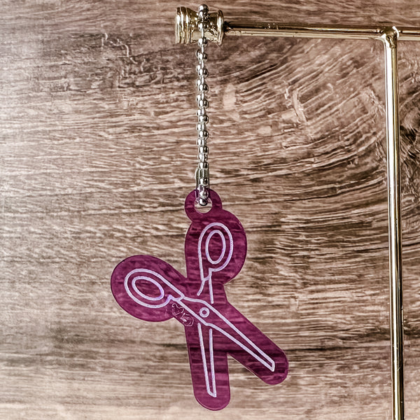 Scissors - Purple - Hanging Charm - Sold Individually