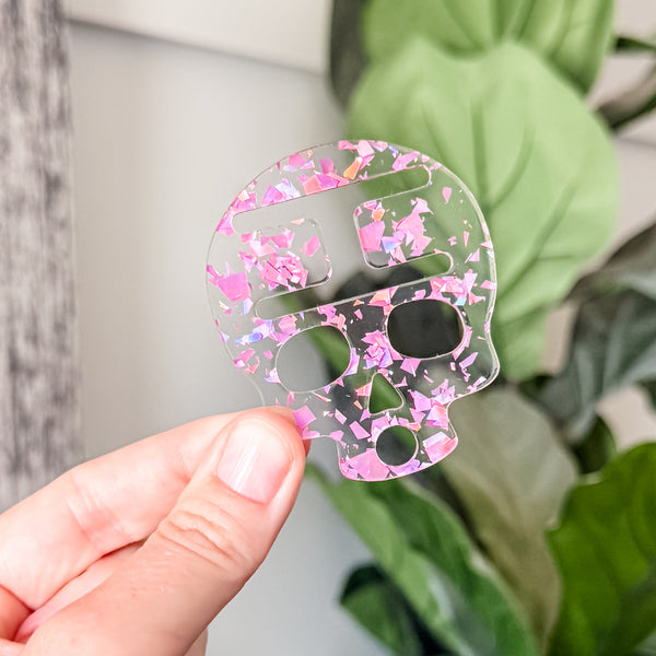 Removable Skull Strapzeez™ - Pink Foil