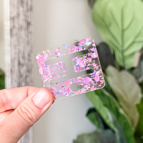 Removable Rectangle Strapzeez™ - Pink Foil