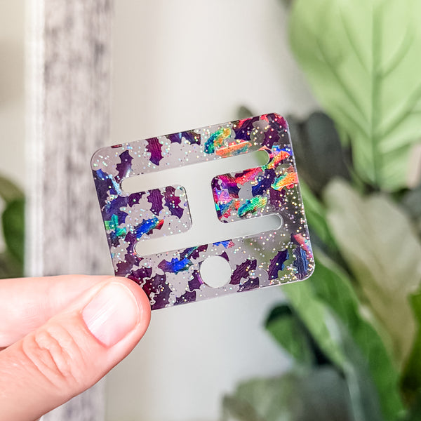 Removable Rectangle Strapzeez™ - Glitter Bats