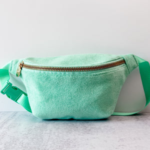 RESELL ITEM - Green Terrycloth Small Fanny Pack