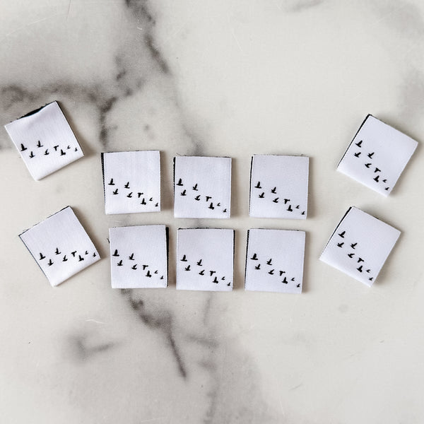 Sew In Fold Over Labels - Free As A Bird - Set of 10