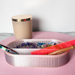Craft Organizer - Rods - Clear With Blush Top