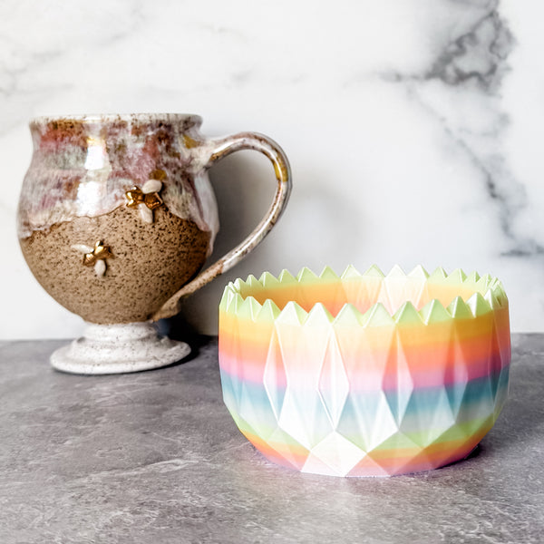 Spiked Craft Bowl - Dewey Pastel Rainbow - Designed by Newt!