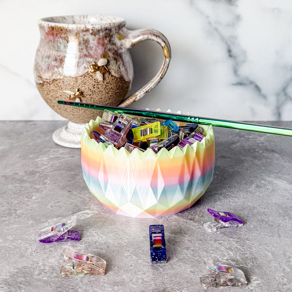 Spiked Craft Bowl - Dewey Pastel Rainbow - Designed by Newt!