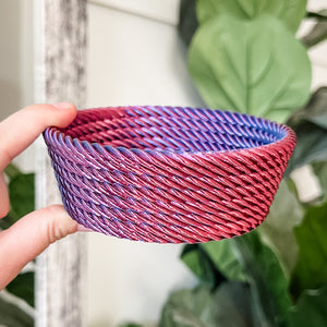 Medium Rope Craft Bowl - Blue/Red Combo