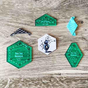 English Paper Piecing Set of 3 - 3/8" Seam Allowance - "Box Top" Style - Mint - Acrylic Template