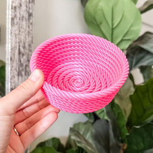 Medium Rope Craft Bowl - Hot Pink