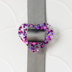Removable Heart Strapzeez™ - Purple Foil Hearts