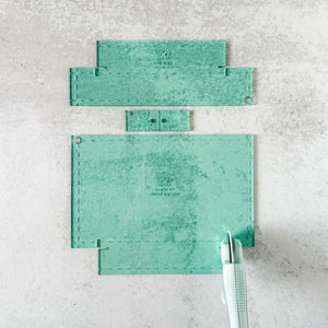 Babi Boxy Pouch and Crossbody  - Set of 4 - Light Green - Acrylic Template