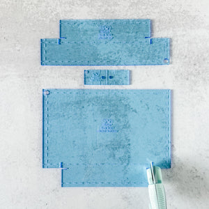 Babi Boxy Pouch and Crossbody  - Set of 4 - Ocean - Acrylic Template