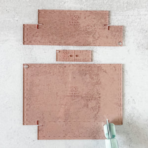 Babi Boxy Pouch and Crossbody  - Set of 4 - Rose Gold - Acrylic Template