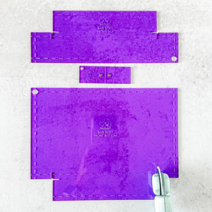 Babi Boxy Pouch and Crossbody  - Set of 4 - Purple - Acrylic Template