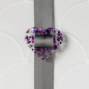 Removable Heart Strapzeez™ - Purple Foil Hearts