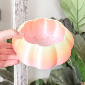 Large Pumpkin Craft Bowl - Pastel Dewey Rainbow - Designed by Newt!