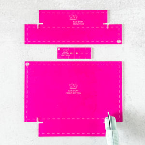 Babi Boxy Pouch and Crossbody  - Set of 4 - Frosted Magenta - Acrylic Template