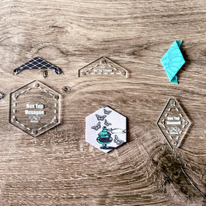 English Paper Piecing Set of 3 - 1/4" Seam Allowance - "Box Top" Style - Clear - Acrylic Template