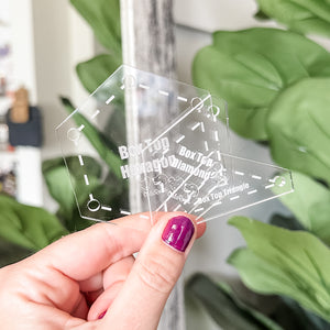 English Paper Piecing Set of 3 - 1/4" Seam Allowance - "Box Top" Style - Clear - Acrylic Template