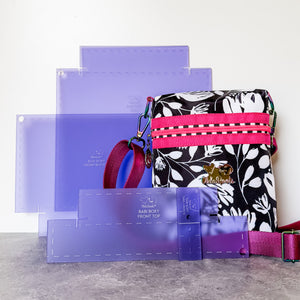 Babi Boxy Pouch and Crossbody  - Set of 4 - Frosted Violet - Acrylic Template