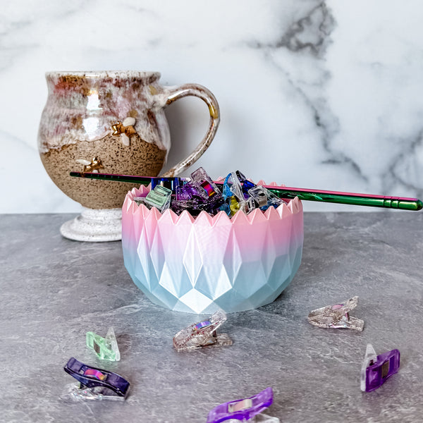 Spiked Craft Bowl - Dewey Pastel Rainbow Blue and Pink - Designed by Newt!