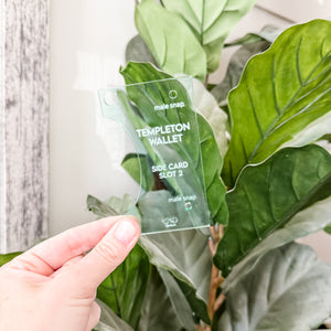 The Templeton Wallet Transparent Acrylic Templates - Set Of 7 - Light Green