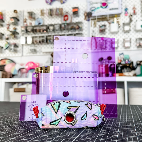 Itty Bitty Boxy Bag Set of 3 - Purple -  Acrylic Template