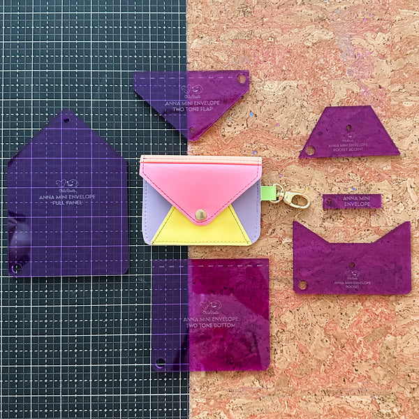 Anna Mini Envelope Set of 6 - Purple -  Acrylic Template