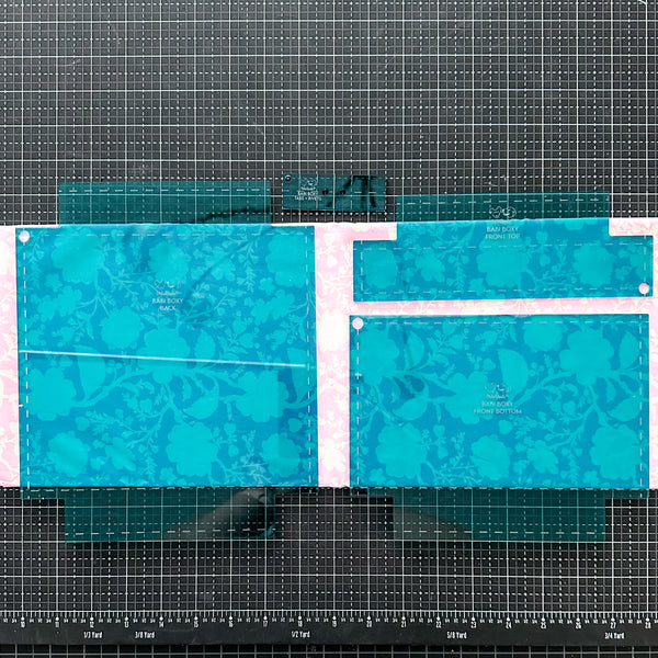 Babi Boxy Pouch and Crossbody  - Set of 4 - Teal - Acrylic Template