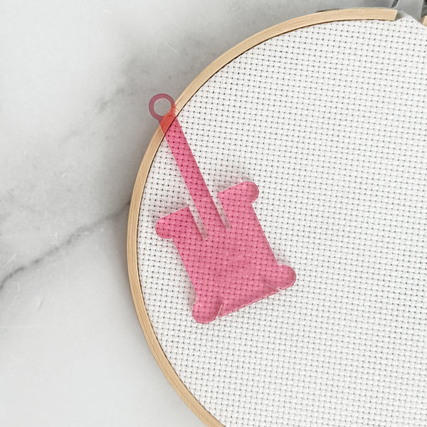 Pink - Hanging Embroidery Floss Holder - Sold Individually