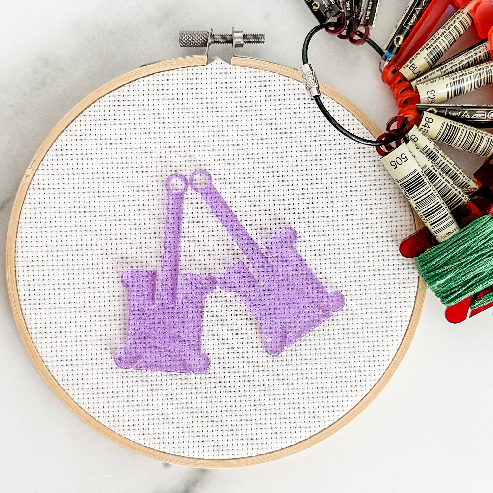 Purple Glitter - Hanging Embroidery Floss Holder - Sold Individually –  OklaRoots