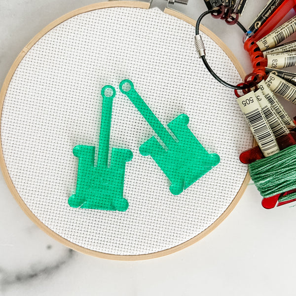 Emerald (Mint) Green - Hanging Embroidery Floss Holder - Sold Individually