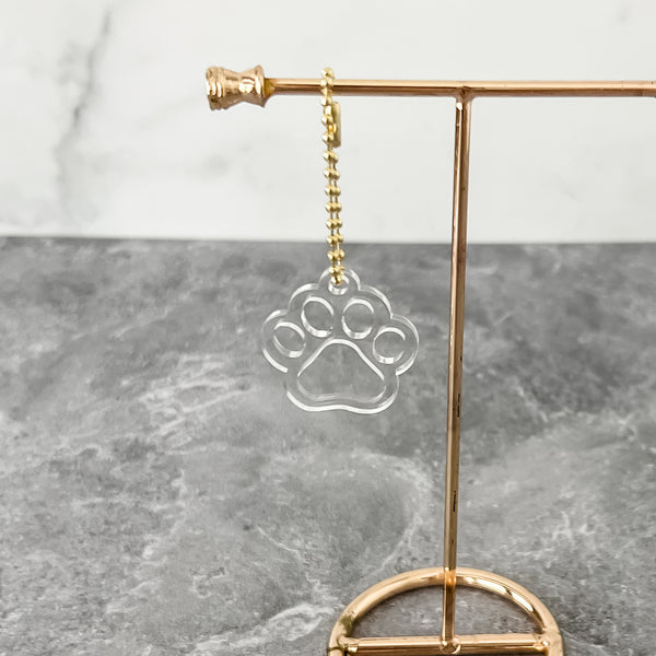 Puppy Paw - Clear - Hanging Charm - Sold Individually